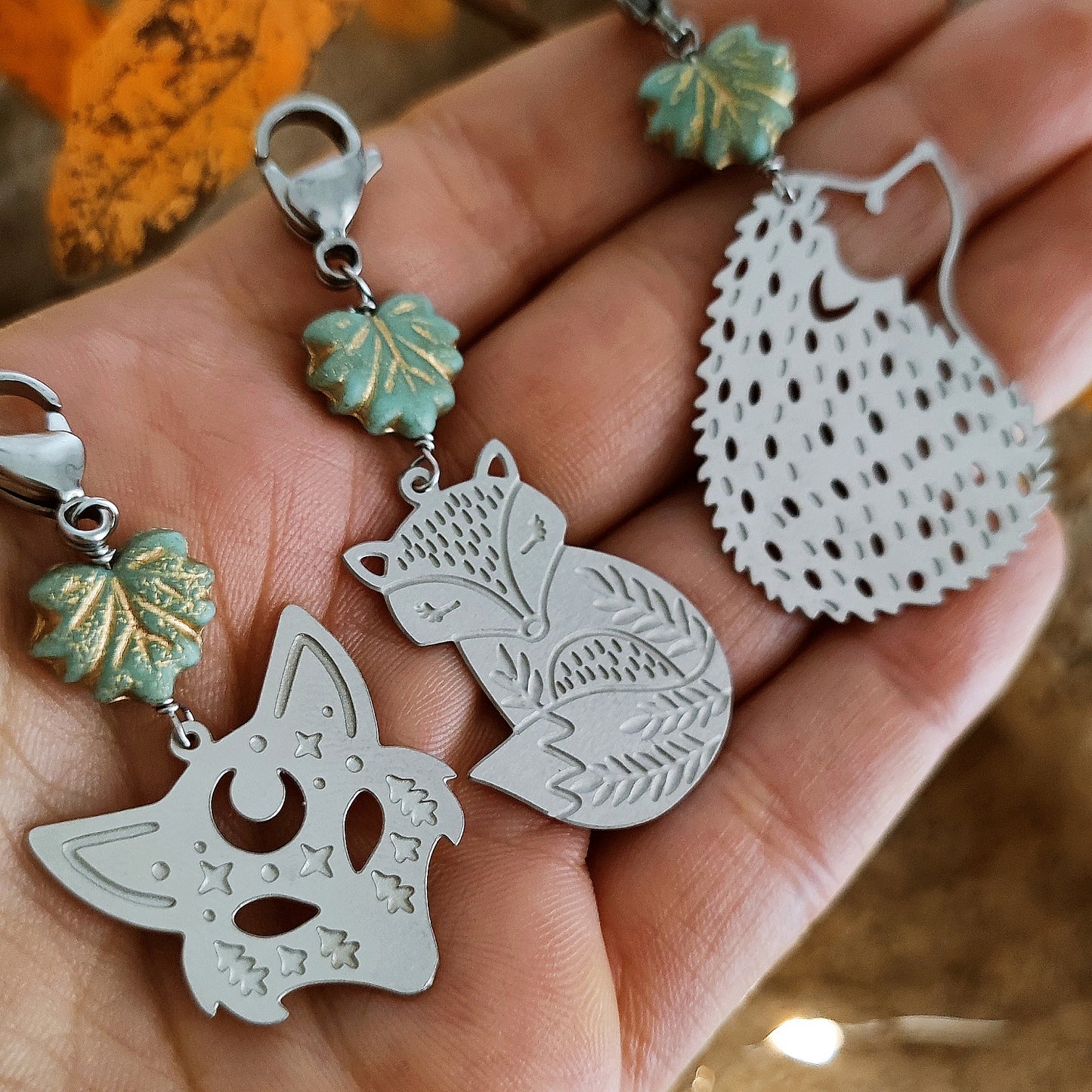 "Totem Animals" keychains/bag hooks