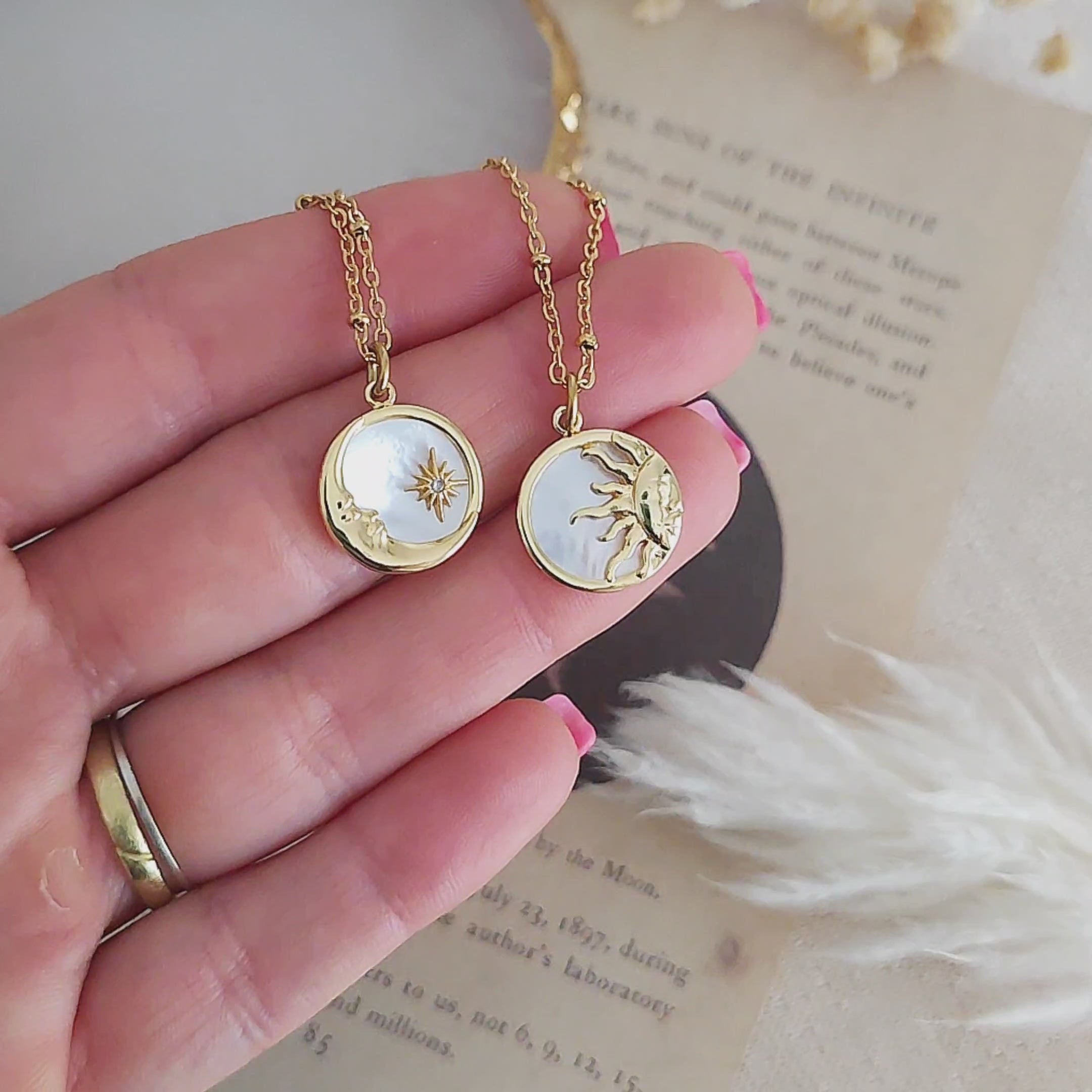 Sun, Moon And Stars Water Opal Crescent Moon Necklace | Mystique Jewelers |  Alexandria, VA