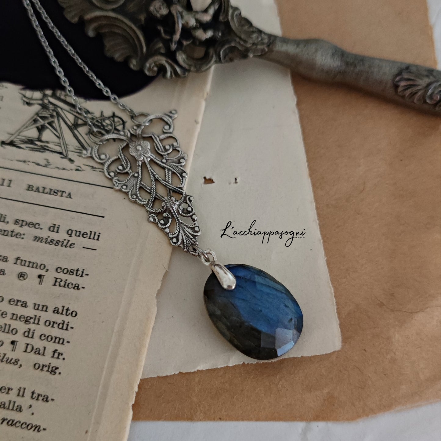 Collana "Elvish Dream" con Labradorite/Lapislazzuli
