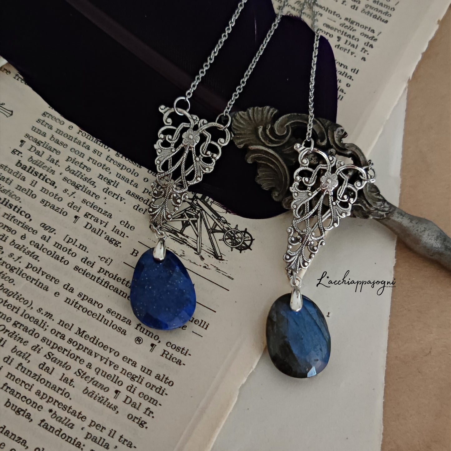 "Elvish Dream" necklace with Labradorite/Lapislazuli