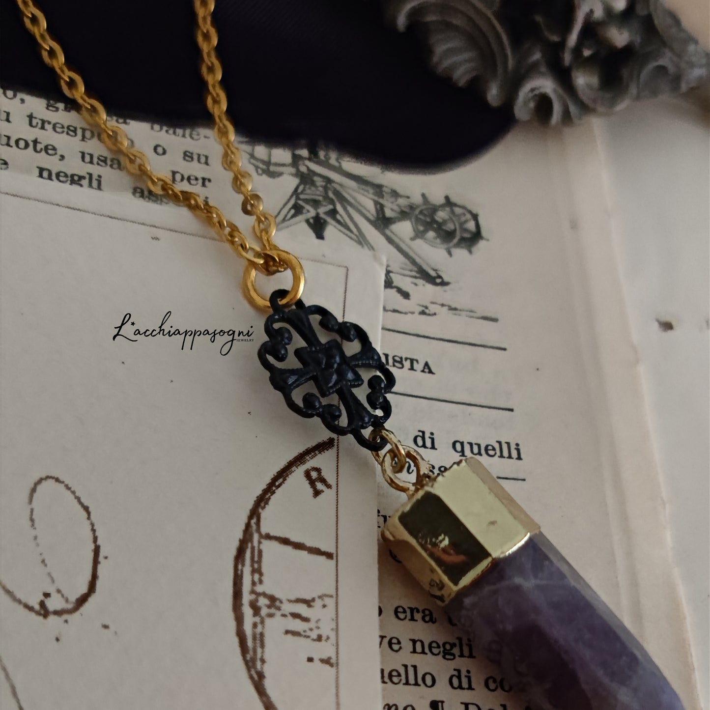 "Charmed" necklace with Amethyst