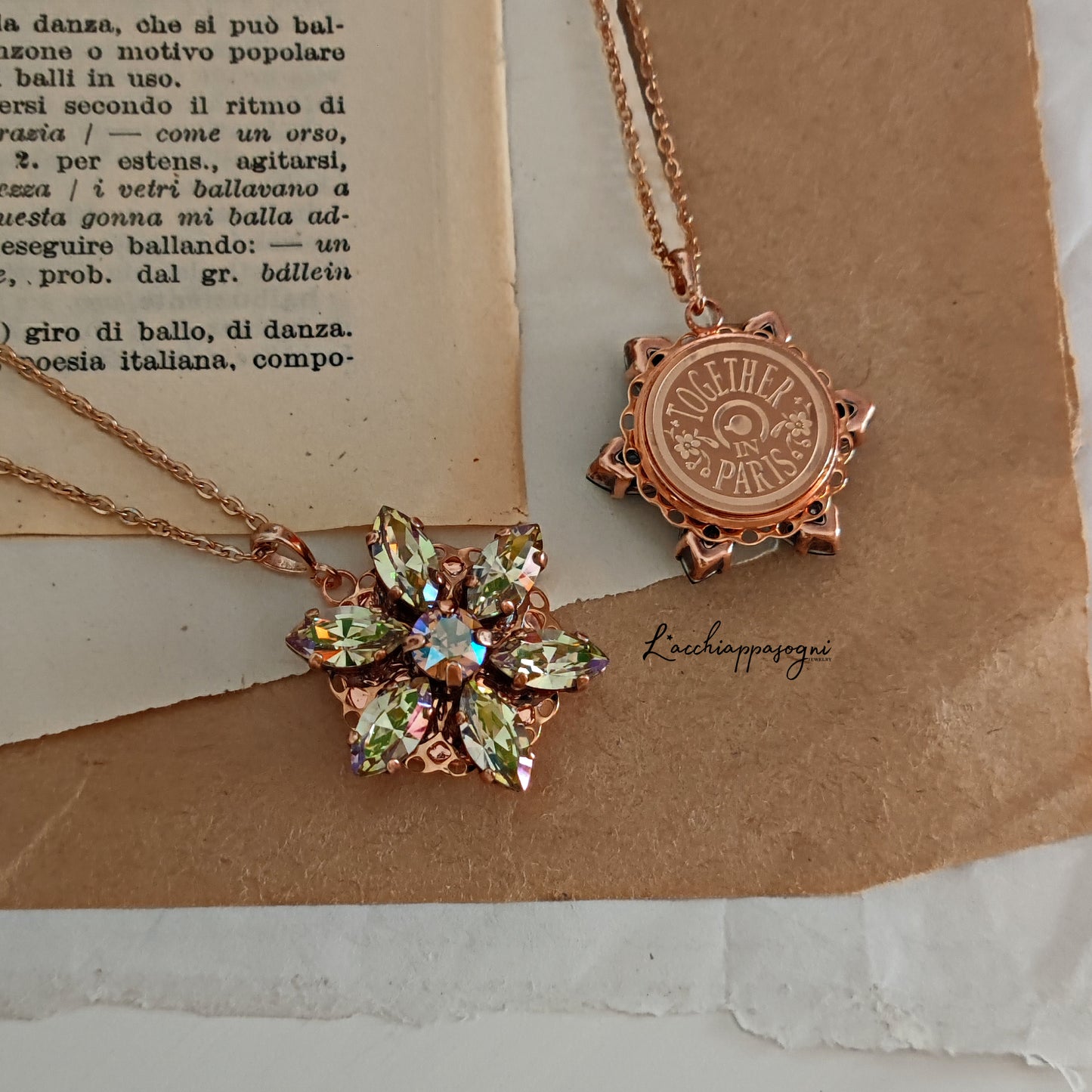 Anastasia ENGRAVED Necklace Together in Paris ROSE GOLD M