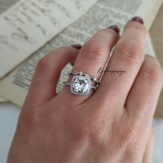 Anelli Caroline Forbes, anello di fidanzamento e fede nuziale, Argento 925