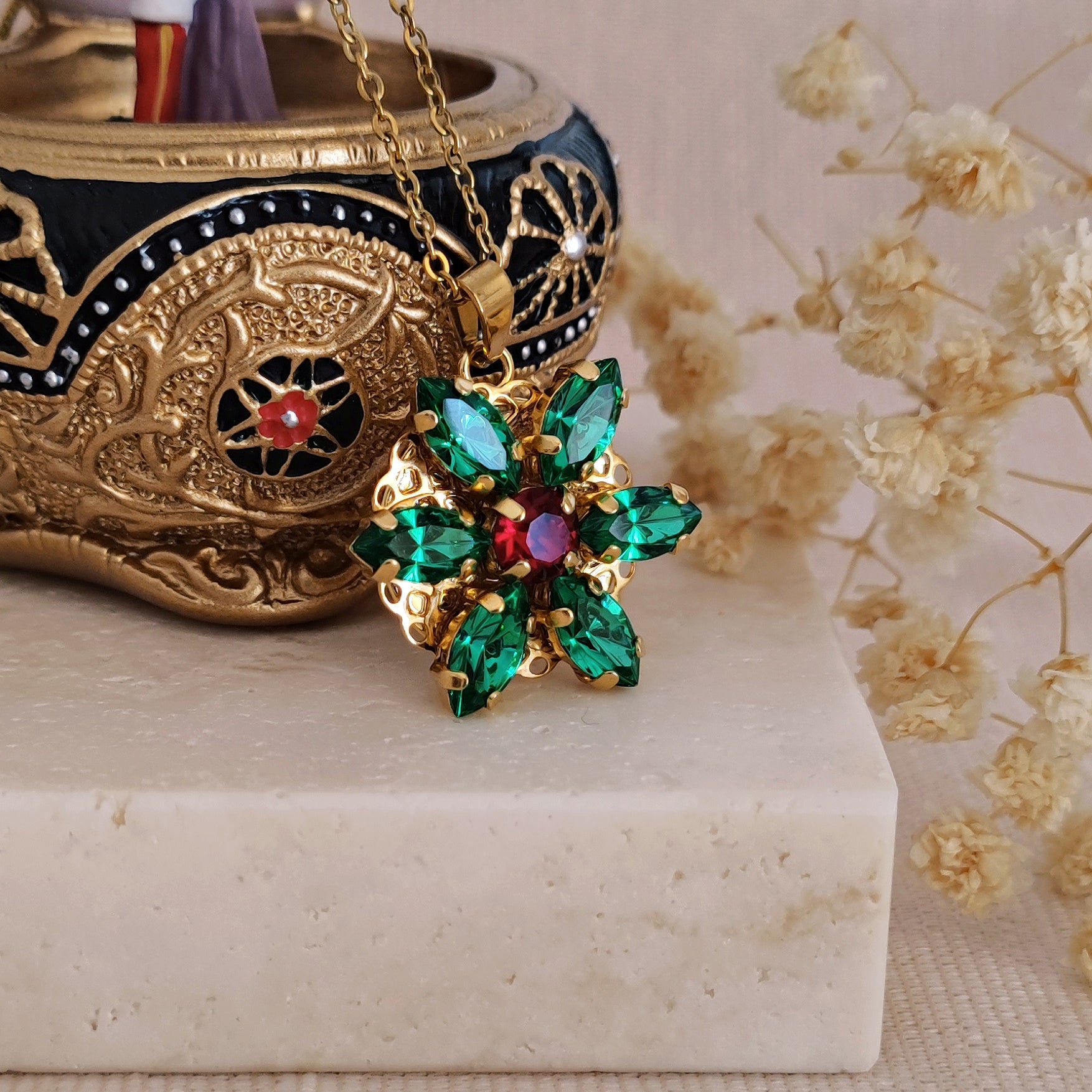 Buy Anastasia ENGRAVED Necklace Together in Paris PERIDOT M Preciosa  Crystals Online in India - Etsy