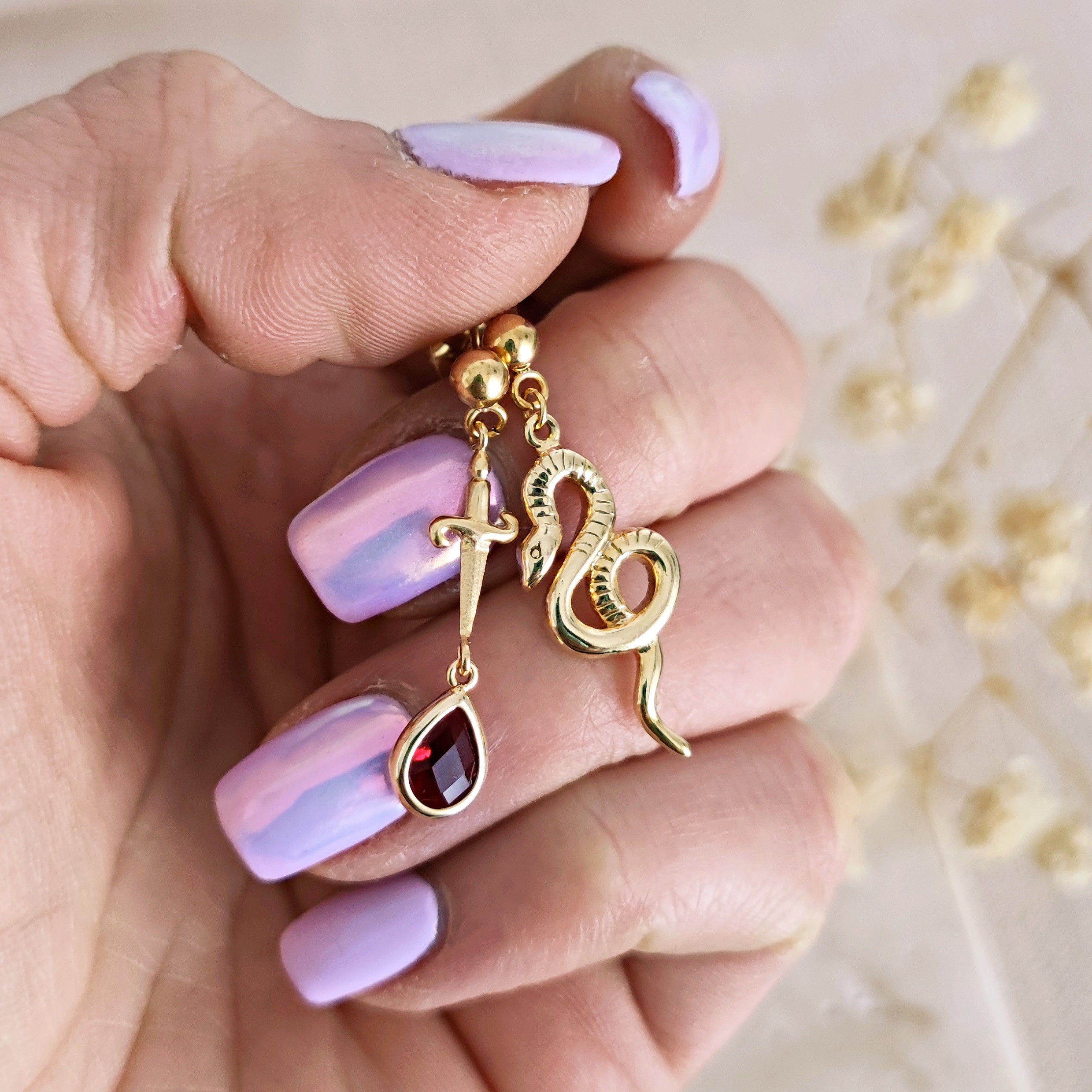 Orecchini Goccia Serpente in Argento 925 in bagno d'oro | Giovanni Raspini Orecchini Goccia Serpente in Argento 925 in bagno d'oro | Giovanni Raspini