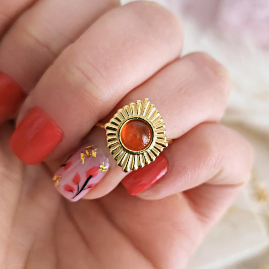 Anello Raggi ipnotici con Corniola // ELGA