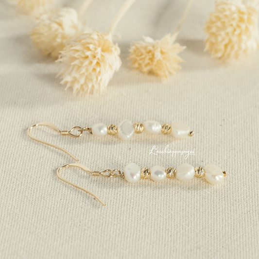 14k Gold Filled "Peppery" Earrings with Freshwater Pearls