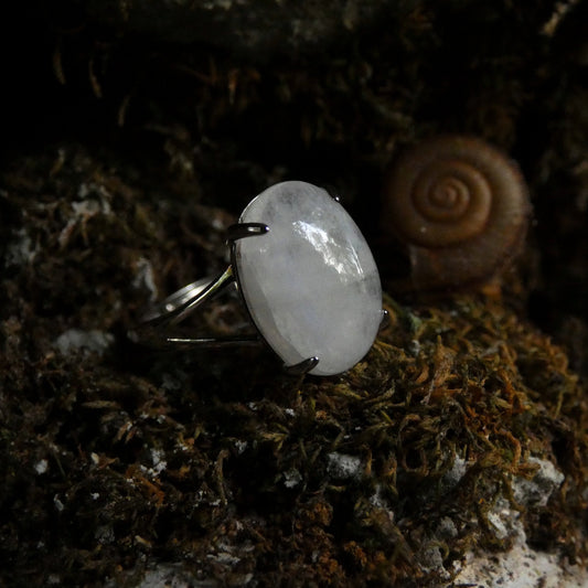 925 Sterling Silver Moonstone ring with adjustable setting