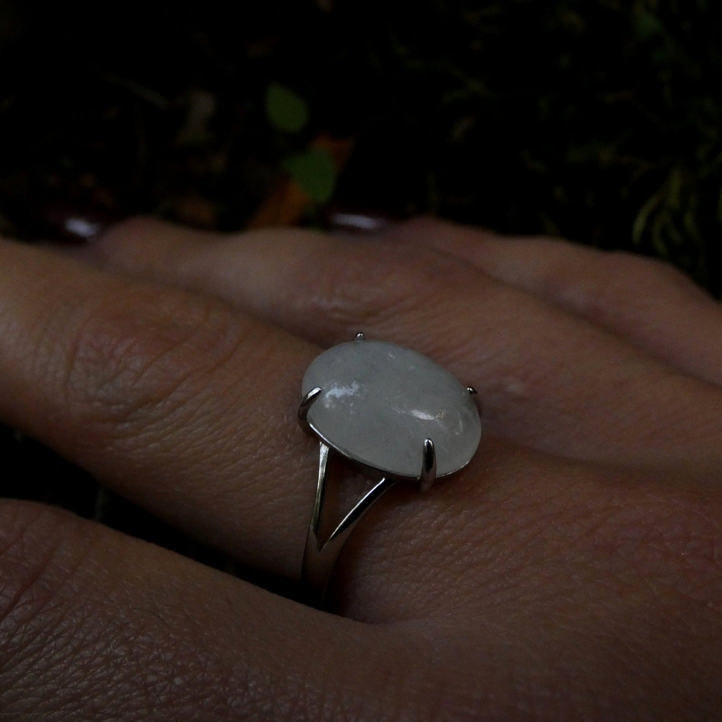 925 Sterling Silver Moonstone ring with adjustable setting