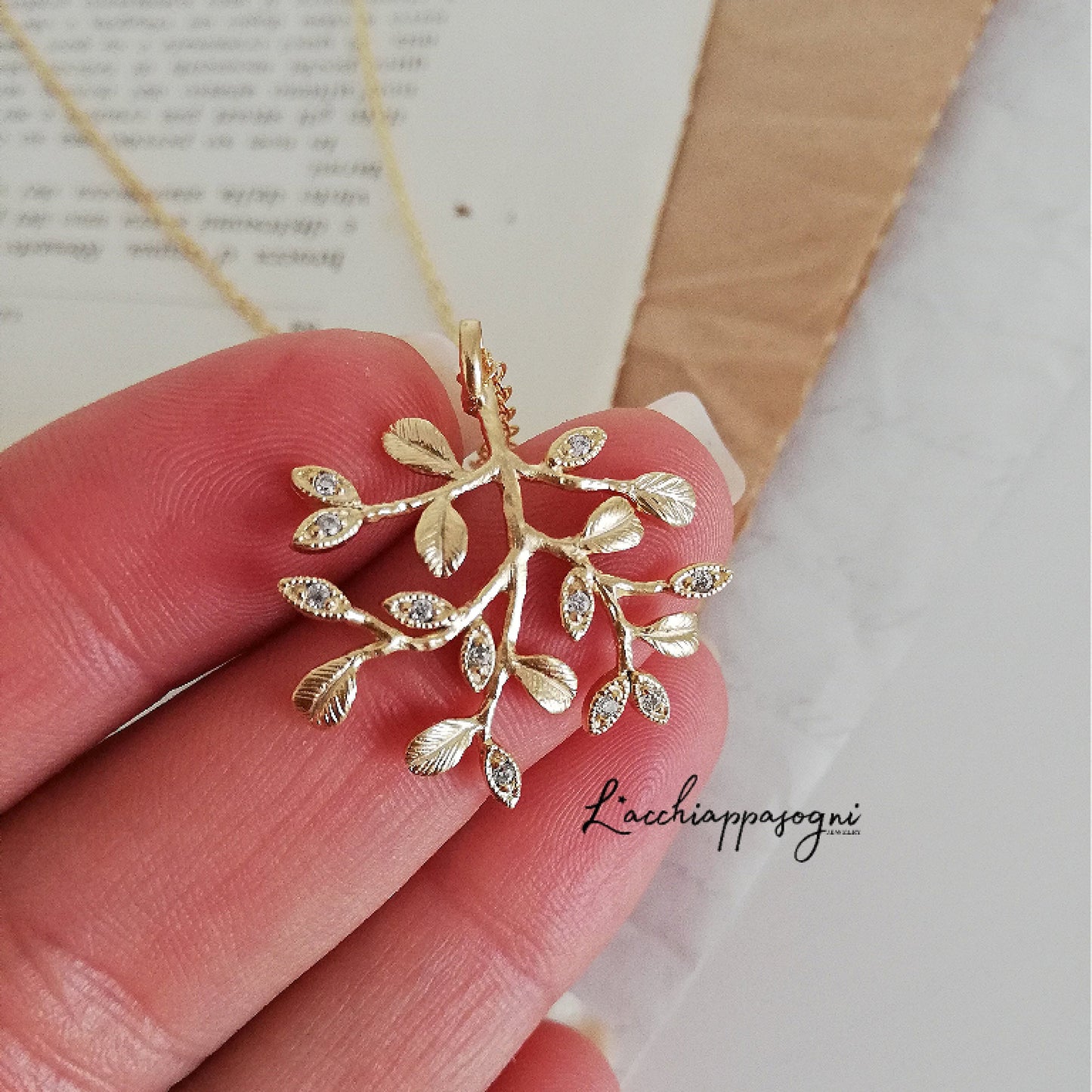 Branch Tree Necklace, Tree of Life Necklace with crystals