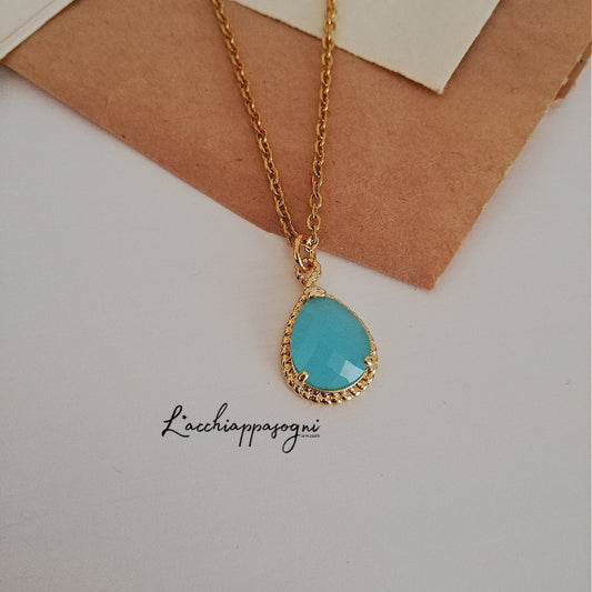 Mary Inspired Teardrop Turquoise Necklace